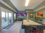 Lower Level Lakeview Recreation Room with Air Hockey, Pool Table and Futon